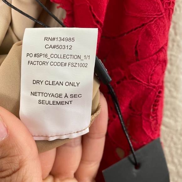 NWT For Love and Lemons Gianna Midi Dress Red Lace Medium - Picture 7 of 8